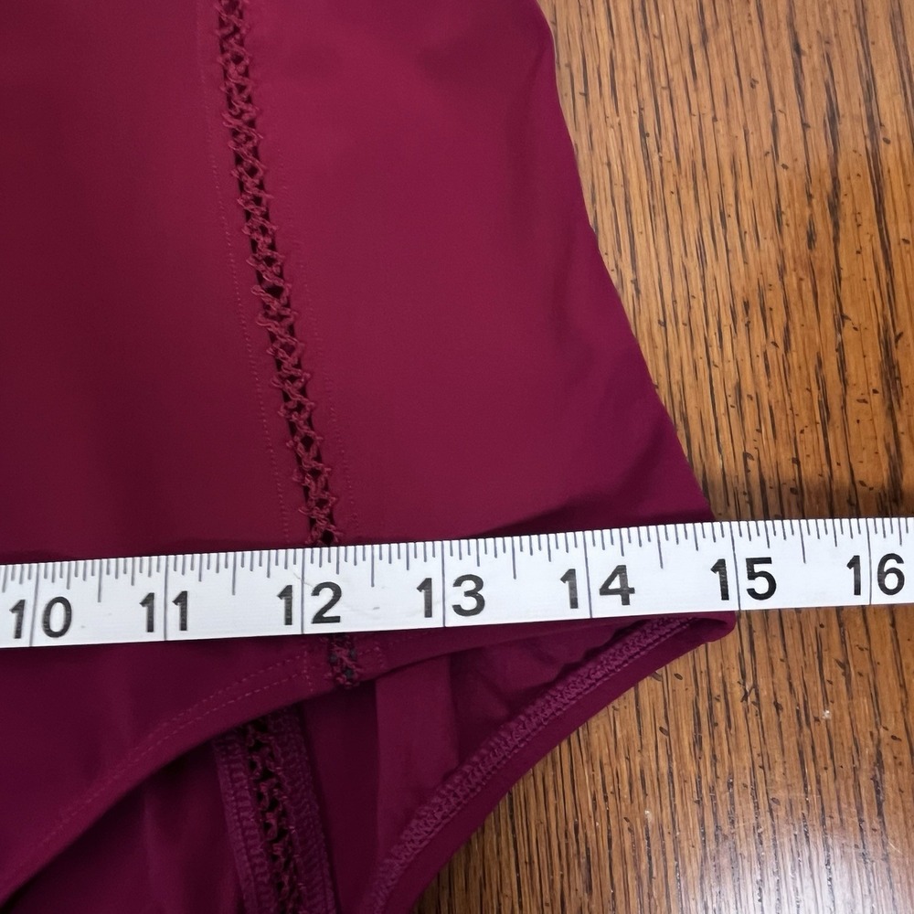 Tory Burch Women's Maroon Wine Underwire Swimsuit/ Adjustable Straps Small EXC - Picture 12 of 16